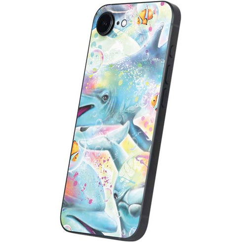Pastel Dolphins by Sheena Pike iPhone 16e Skin